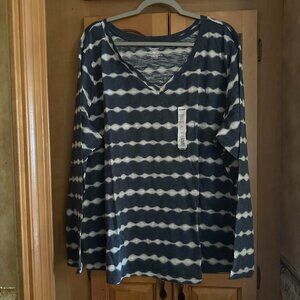 New Sonoma Womens Abstract Top- 3X